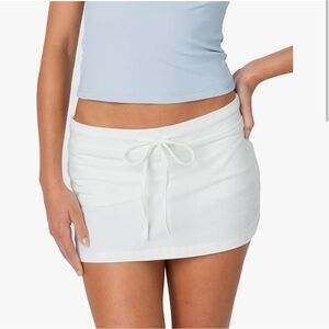 White Drawstring Mini Skort Size Small
